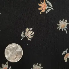 1 Yard Black Olive Rayon Crinkle Crepon Fabric Elegant Texture, 50/52" Width