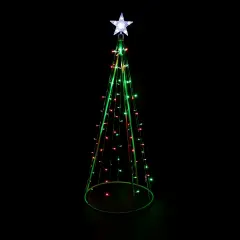 Northlight LED Lighted Twinkle Outdoor Christmas Cone Tree - 5' - Red and Green Lights White