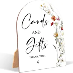 6 x 8 Inch Arch Wooden Tabletop Sign with Stand