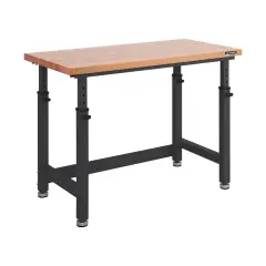Seville Classics UltraHD Height Adjustable Workbench, 48" W x 24" D x 28.5" to 42" H Graphite