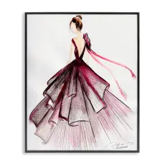 Stupell Industries Feminine Fashion Gown Framed Giclee By Texturetones