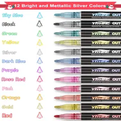 Markers, 12 Glitter Metallic Coloring Doodle Gel Pens, Tween Teen Girl Easter Basket Stuffers Gifts Trendy Stuff, Cute School Art Craft Classroom Supplies Set for Kids Ages 4-16