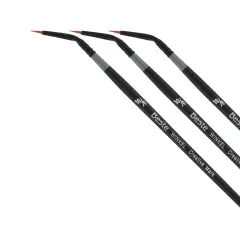 Creative Mark Beste Golden Taklon Winkle #10x0 - 3 Pack Artist Paint Brush, Professional Watercolor Brushes, For Acrylic Painting, Short Handle, Sharp Edges, Hand-Tied & Shaped