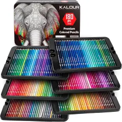 180 Colored Pencil Set for Adults Artists - Rich Pigment Soft Core -12 Metallic Pencil - Ideal for Coloring Drawing Sketching Shading Blending - Vibrant Color