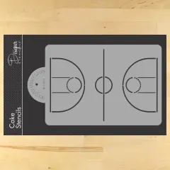 Basketball Court 1/4 Sheet Cake Stencil | C1020 by Designer Stencils |