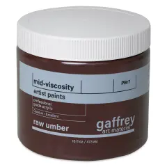 Gaffrey Art Material Standard Body Acrylic Paint - Raw Umber, 473 ml jar