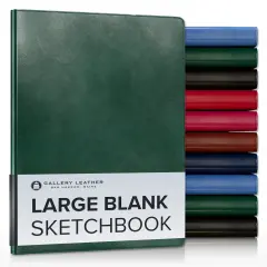 Large Blank Sketchbook by Gallery Leather - 9.75"x7.5" Acadia Green