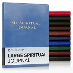 Gallery Leather Large Spiritual Journal - 9.75"x7.5" Acadia Hydrangea