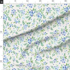 Various Fabrics by the Yard or Fat Quarter Watercolor Blueberries Blueberry Hand Drawn Fruits Summer Blue Whimsical Custom Printed Fabric by Spoonflower