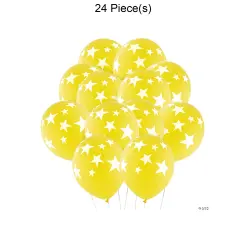 Stars 11" Latex Balloons 24 Pc Yellow