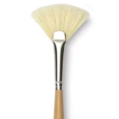 Rapha&euml;l D'Artigny Interlocked White Bristle Brush - Fan, Long Handle, Size 8