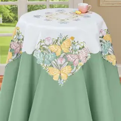 Collections Etc Exquisite Faux Suede Embroidered Butterfly Table Linens
