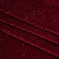 1 Yard Burgundy Glitter Stretch Polyester Velour Fabric Plush Soft 55 Inches Width