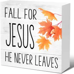 Farmhouse Autumn Wood Block Signs Tabletop Decor