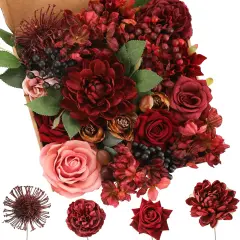 Artificial Flowers Combo Bouquets - Red