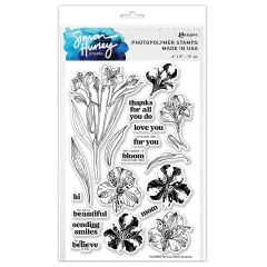 Simon Hurley create. Photopolymer Stamp 6"X9"-Heartfelt Blooms