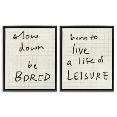 Stupell Industries Leisure Life Be Bored 2pc Floating Frame Set By Victoria Barnes