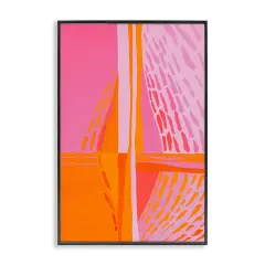Stupell Industries Centric Orange & Pink Framed Giclee Wall Art Design by Incado