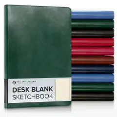 Gallery Leather Blank/Sketch Journal - 192 Pages, Softcover, For Drawing, Sketching, Writing, Work & Travel - 8 x 5.5 Acadia Green