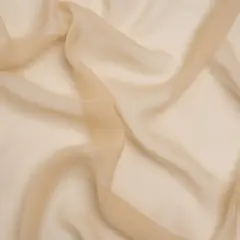 1 Yard Beige Solid Silk Georgette Fabric Lightweight Flowing Draping 53 Inch Width