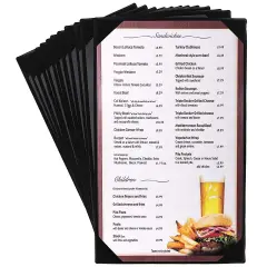 Juvale Black Restaurant Menu Cover Holders (7.8 x 13.8 In, 12 Pack)