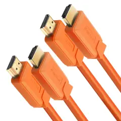 Insten 2 Pack 3ft 8K HDMI High Speed Cable, 2.1 Version, 60Hz, 48Gbps, PVC Cable, Orange