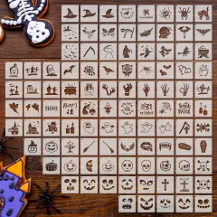 100 Pcs Stencils for Painting on Wood Reusable Stencil(Ghost)