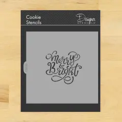 Merry & Bright Cookie & Craft Stencil | CM186 by Designer Stencils | Cookie Decorating Tools |