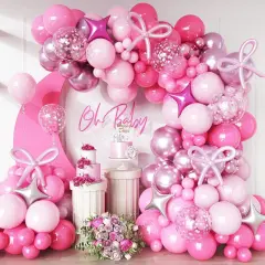 Hot Pink Balloons Garland Arch Kit (Hot Pink - Star)