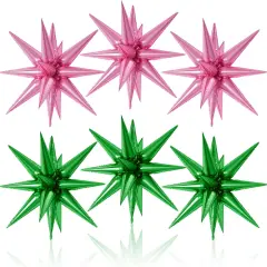 22Inch Large Green Pink Star Balloon(Green Pink)
