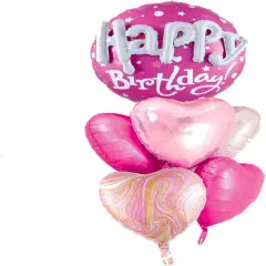 36inch Hot Pink Happy Birthday Foil Balloons(010-pink)