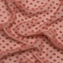 1 Yard Rose Pink Silk Swiss Dot Georgette Fabric Lightweight Polka Dots 51 Inch Width