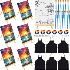 48 Pcs Pre Drawn Canvas Painting Kits (Seaside Sunset)