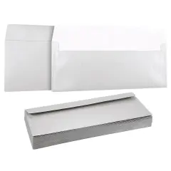 50 Pack #10 Metallic Silver Business Envelopes - Value Pack Rectangular Flap Envelopes - 4 1/8 x 9 1/2 Inches