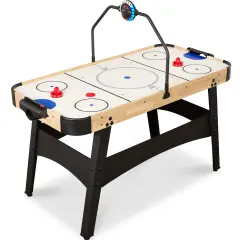Best Choice Products 54in Air Hockey Game Table w/ LED Lights, Scoreboard, Powerful Motor Natural