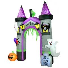 Outsunny 12ft Large Inflatable Halloween Archway with Ghost, Pumpkin, Spider and Bat