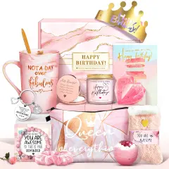 Jumway Not A Day Over Fabulous Mug Gifts Set- Birthday Gifts for Women - Funny Birthday Gift Ideas for Her,Friends, Coworkers, Her, Wife, Mom, Daughter, Sister, Aunt Ceramic Marble Mug 14 Oz