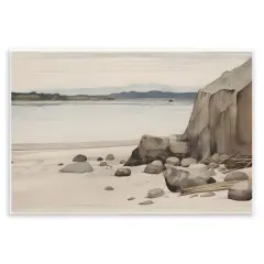 Stupell Industries Beach Cliff View Wall Plaque Art Design by Petal Prints Design