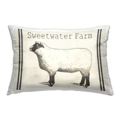 Vintage Farm Sheep Design by Gwendolyn Babbitt Holstein Throw Pillow 
