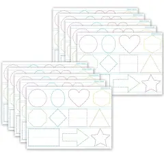 Smart Poly&reg; PosterMat Pals&trade; Space Savers, 13" x 9-1/2", Shapes Tracing, Pack of 10