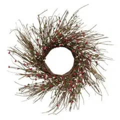 Pip Twig Berries Wreath Green Red White