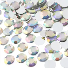 John Bead 12mm (SS50) Round Acrylic Flat Back Rhinestones, 400pcs Crystal AB