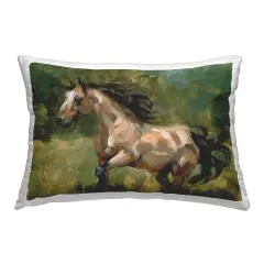 Brown Mare Painting Decorative Printed Throw Pillow Design by Victoria Barnes, 14 x 7 x 20