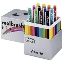 Karin Realbrush Pro Markers - Basic Colors, Set of 12