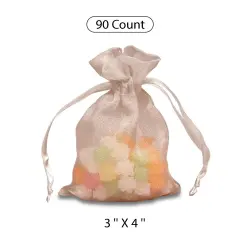 Crystallized Organza Bag for Jewelry 3" x 4" White
