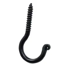Black, Screw Hook, 3"