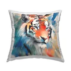 Subtle Brushed Tiger Design by Walker Noble Outdoor Printed Pillow 