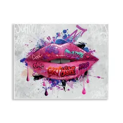 Stupell Industries Urban Graffiti Lips Wall Plaque Art Design by Reinders