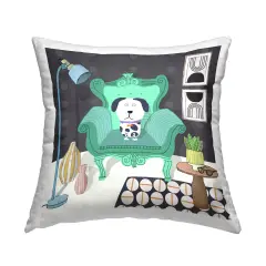 Dog in Modern Layout Design by Carla Daly Throw Pillow 