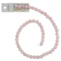 John Bead Earth's Jewels Quartz Beads - Rose Quartz, 8 mm, 16" Strand